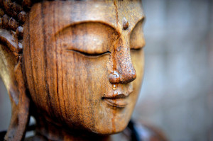 buddha in rain